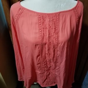 Coral Bell Sleeve Blouse NWOT